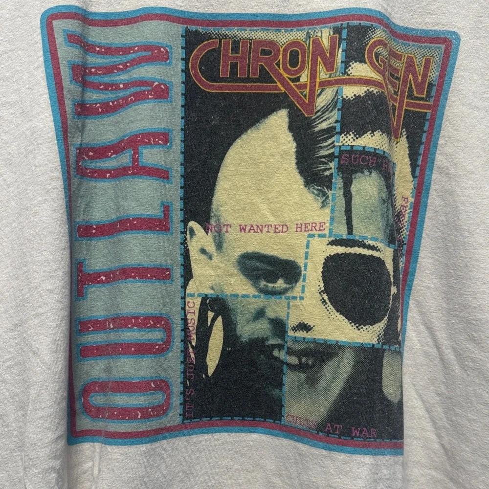 Vintage 80s UK Punk Band Chron Gen Graphic Tee - Picture 2 of 5